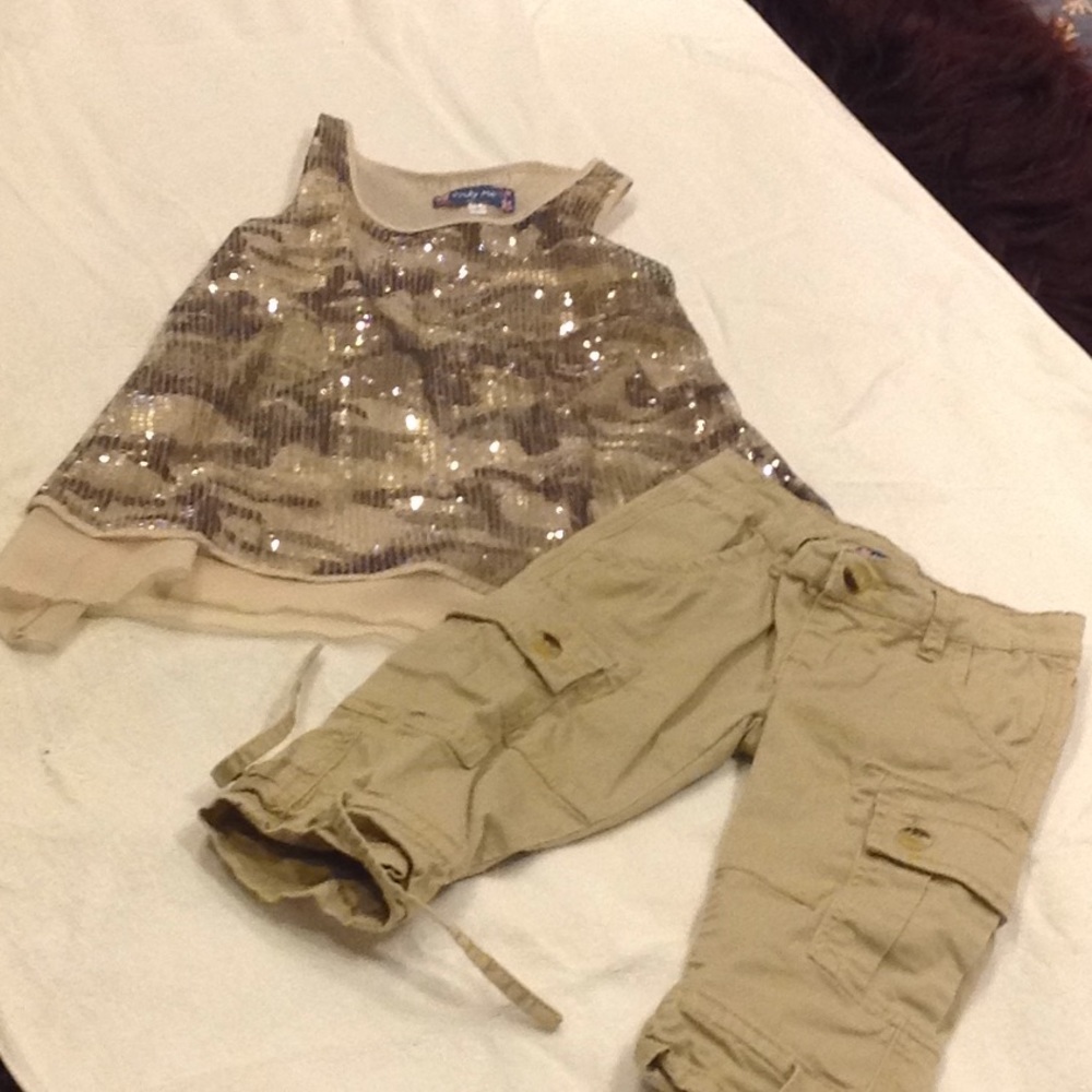 Truly Me Girls 2 piece camouflage outfit size 4